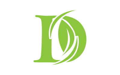 D lettera logo foglia verde vettoriale versione v 4