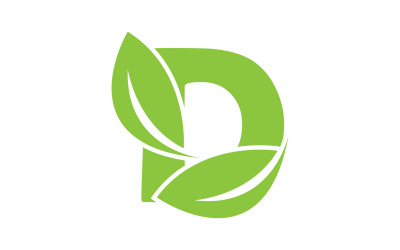 D lettera logo foglia verde vettoriale versione v 7