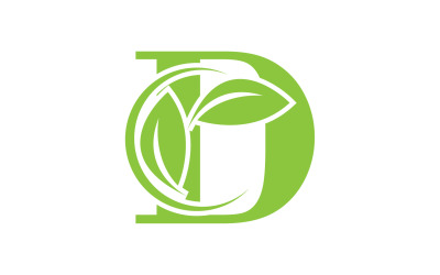 D lettera logo foglia verde vettoriale versione v 8