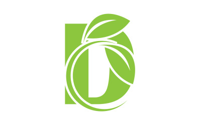 Litera D logo liść zielony wektor wersja v 13