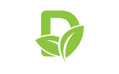 Litera D logo liść zielony wektor wersja v 27