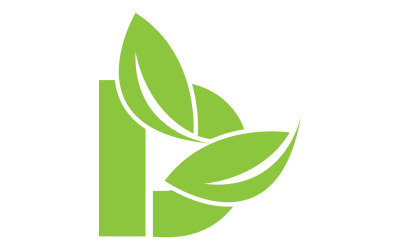 Litera D logo liść zielony wektor wersja v 38