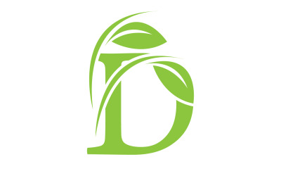 Litera D logo liść zielony wektor wersja v 50