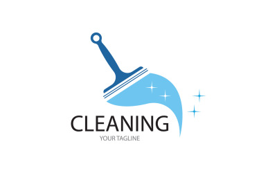 Servicio de limpieza icono logo vector v12