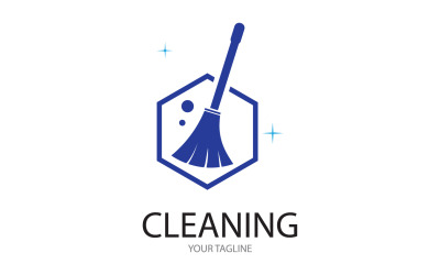 Servicio de limpieza icono logo vector v18