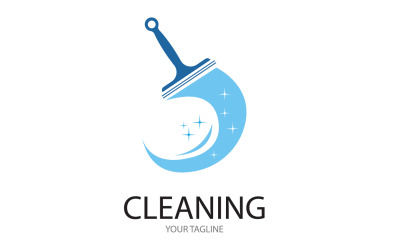 Servicio de limpieza icono logo vector v1