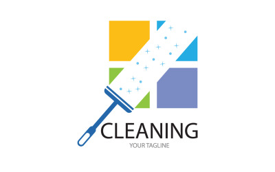 Servicio de limpieza icono logo vector v7