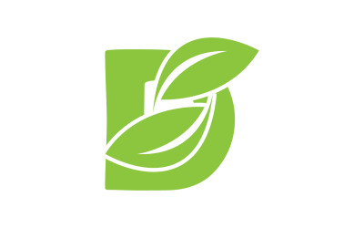 D harfi logo yaprak yeşil vektör versiyonu v 47