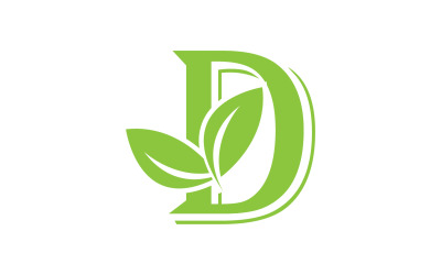 D harfi logo yaprak yeşil vektör versiyonu v 57