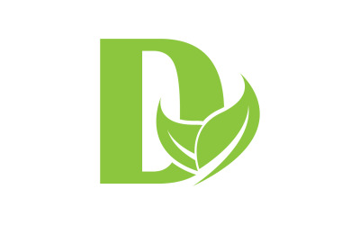 D harfi logo yaprak yeşil vektör versiyonu v 61