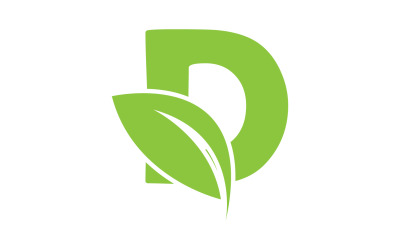 D harfi logo yaprak yeşil vektör versiyonu v 63