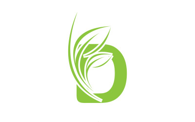 D lettera logo foglia verde versione vettoriale v 51