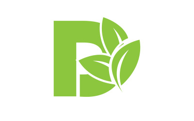 D lettera logo foglia verde versione vettoriale v 54