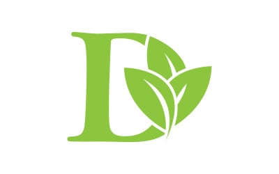 D lettera logo foglia verde versione vettoriale v 60
