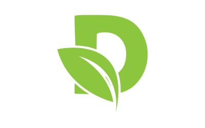 D lettera logo foglia verde versione vettoriale v 63