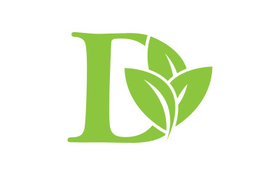 D 字母标志叶绿色矢量版本 v 60