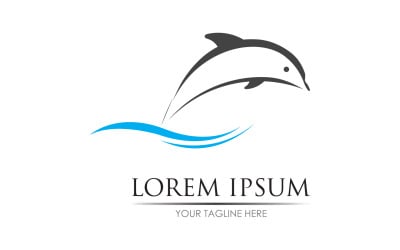 Delphin-Sprung-Symbol-Logo-Vektorversion v6