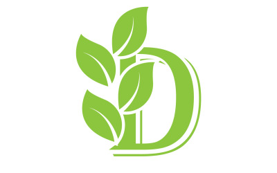 Litera D logo liść zielony wektor wersja v 49