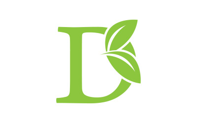 Litera D logo liść zielony wektor wersja v 58