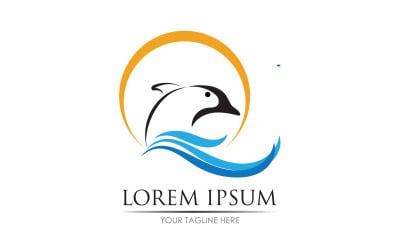 Delphin-Sprung-Symbol-Logo-Vektorversion v30
