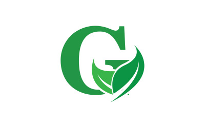 Icona del logo verde foglia lettera G versione v34