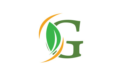 Icona del logo verde foglia lettera G versione v4