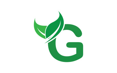 Icona del logo verde foglia lettera G versione v60