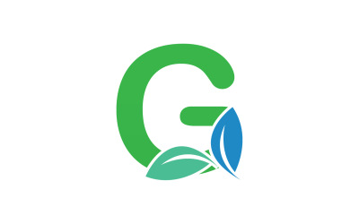 Ikona logo zielonego liścia litery G, wersja v32