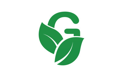 Ikona logo zielonego liścia litery G, wersja v43