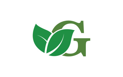 Ikona logo zielonego liścia litery G, wersja v45