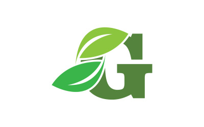 Ikona logo zielonego liścia litery G, wersja v47