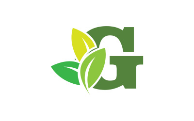Літера G лист зелений логотип значок версія v54