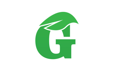 Versão do ícone do logotipo verde folha letra G v36