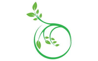 Blattgrünes Ökologie-Baumelement-Symbol, Version v21