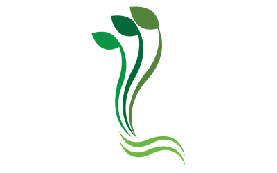 Blattgrünes Ökologie-Baumelement-Symbol, Version v23