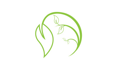 Blattgrünes Ökologie-Baumelement-Symbol, Version v5