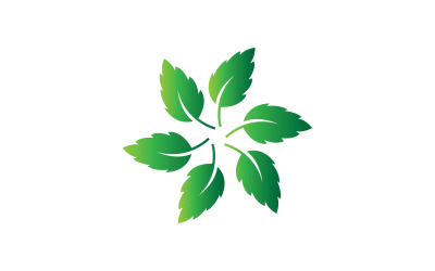 Blattgrünes Ökologie-Baumelement-Symbol, Version v6