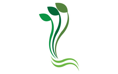 Icono de elemento de árbol de ecología verde hoja versión v23