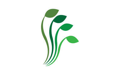 Зеленый лист экологии, значок элемента дерева, версия v22