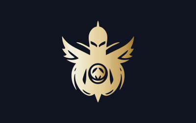 Flügel-Alien-Logo-Design-Vorlage