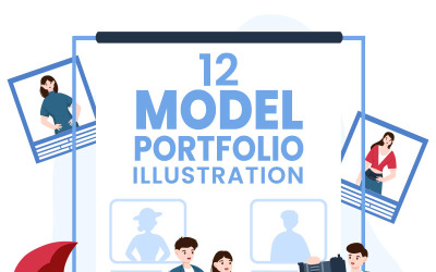 Ilustración de portafolio de 12 modelos