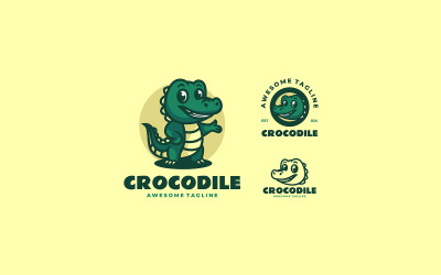 Logo de dessin animé de mascotte de crocodile 4