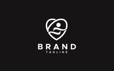 Modèle de conception de logo d&amp;#39;amour de coaching de vie