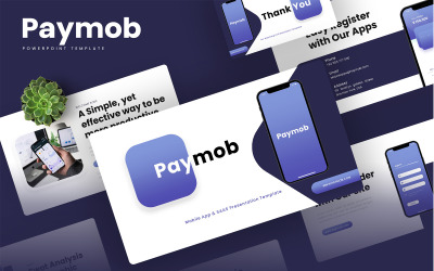 Paymob – mobilní aplikace a šablona SAAS PowerPoint