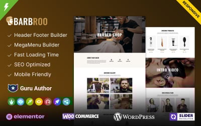Barbroo - kadeřnictví a holičství Elementor téma WordPress