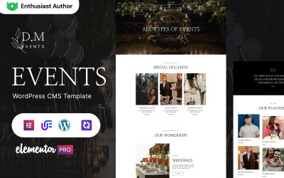 DM Events - Evenemangsplanerare och bröllopsplanerare WordPress-tema