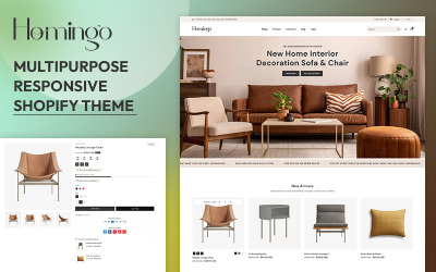 Homgo - Moderní domácí interiérové dekorace a nábytek Víceúčelové motivy Shopify 2.0