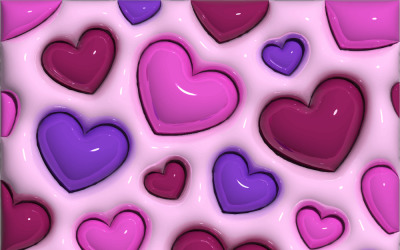 3D-Hintergrund mit Herzen zum Valentinstag