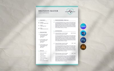 Медичний шаблон резюме Canva &amp;amp; Word