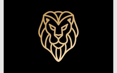 Роскошный золотой логотип Lion Majestic